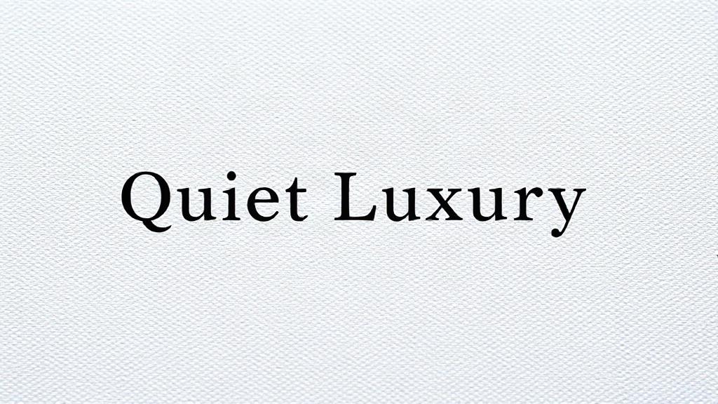 Quiet Luxury – Hochwertige Materialien ohne sichtbare Logos. Logos, die fehlen dürfen